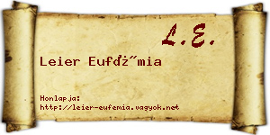 Leier Eufémia névjegykártya
